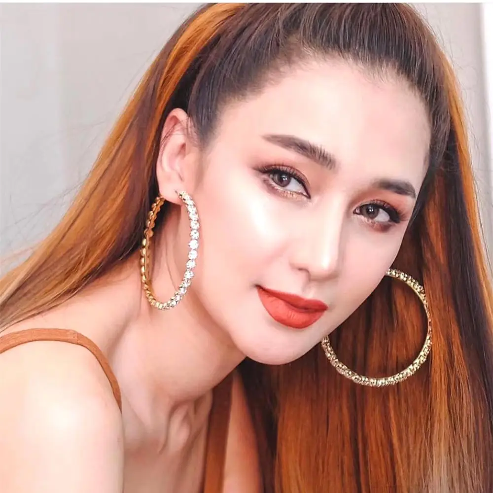 Классические трендовые Потрясающие стеклянные стразы серьги кольца с