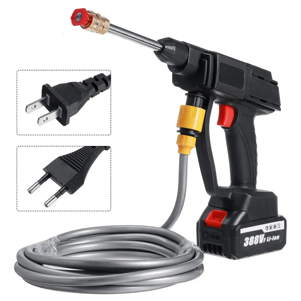 Pаспродажа 15000 мАч 30 бар Беспроводной автомобильный мойщик портативный пистолет-распылитель воды высокого давления пенопластовая водяная Форсунка Оч...