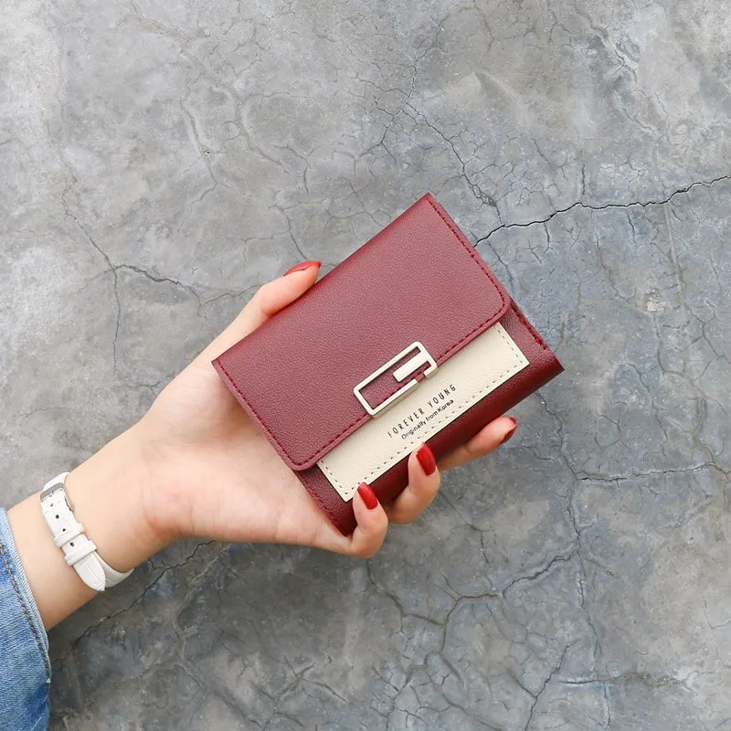 Кошелек женский короткий Повседневный с пряжкой из мягкой кожи|Женские кошельки|