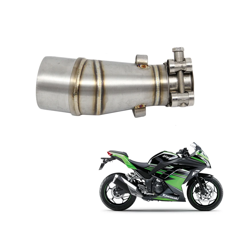 

Alconstar Motorcycle Stainless Steel Exhaust Middle Link Pipe For Kawasaki Z250 2008-2015 Ninja 300 2013-2016 Ninja250 2008-2012