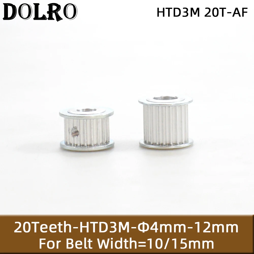 

1pc 20 Teeth 3M Timing Belt Pulley Bore 4/5/6/6.35/8/10/12mm Fit Width =10/15mm HTD 3M Belt 20T Pulley AF for Laser CNC Machine