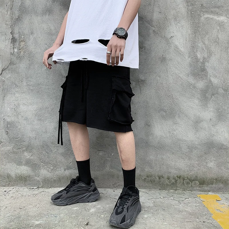 

Running Shorts Joggers Sweatshorts Summer Men Cargo Shorts Casual Big Pocket Pants Harajuku Shorts Half Sweat Pants Streetwear