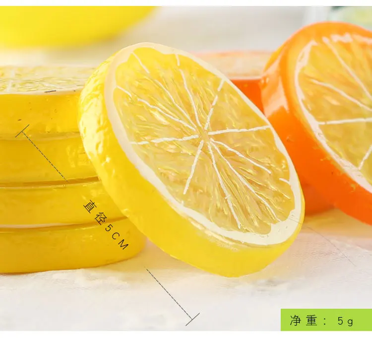 10 шт 5 см ПВХ искусственные фрукты моделирование Лимон Оранжевый ломтики