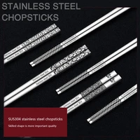 high quality 304 stainless steel 23 5cm chopsticks square laser anti scalding anti skid for household hotel tableware new