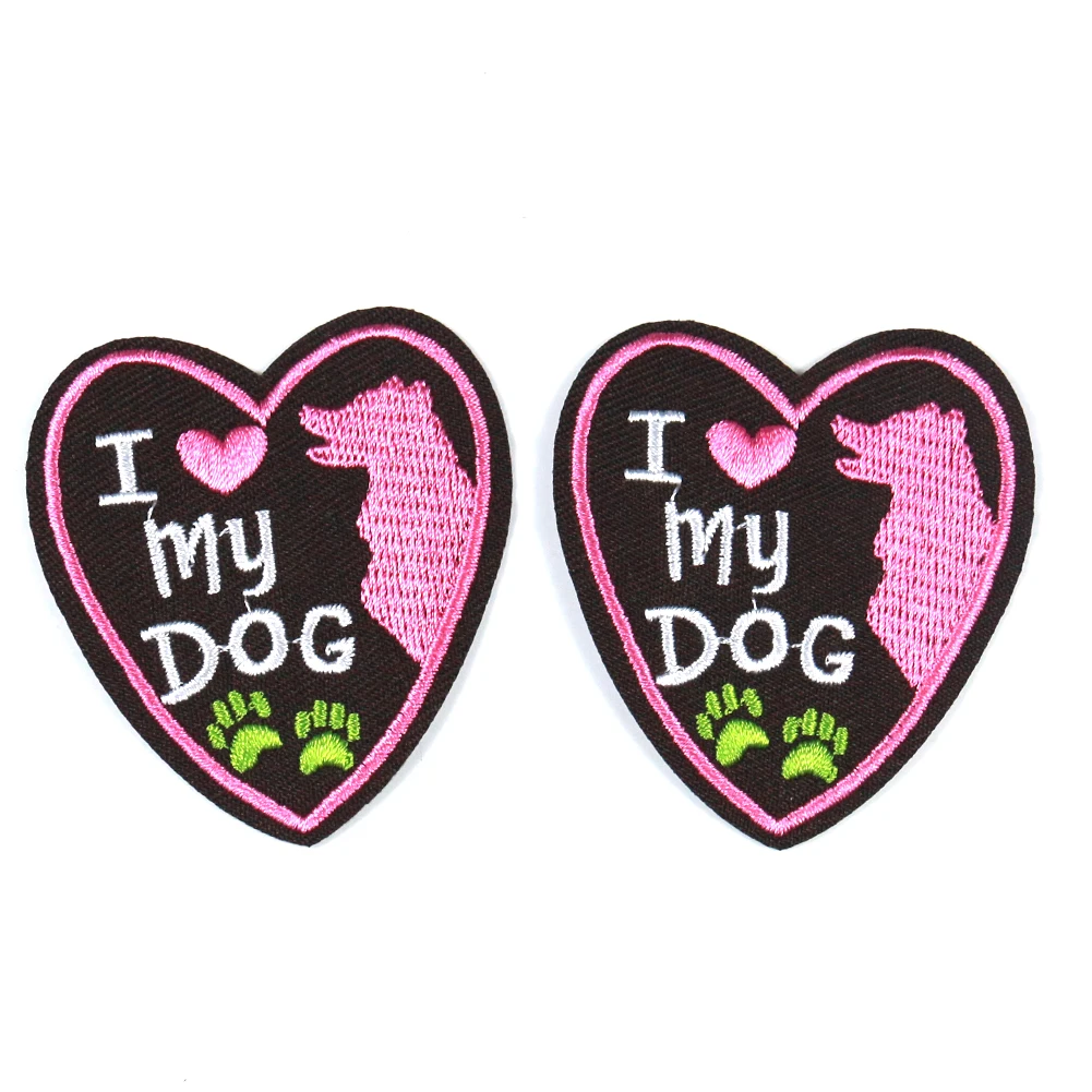 Аппликация для одежды с надписью I Love My Dog 2 шт. | Дом и сад