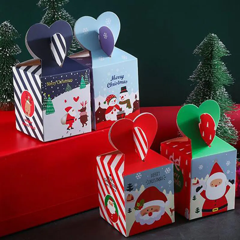 

5 шт. Рождественская бумажная коробка для конфет для детей, Рождество 2021, новый год Рождественские домашние украшения, рождественские подар...