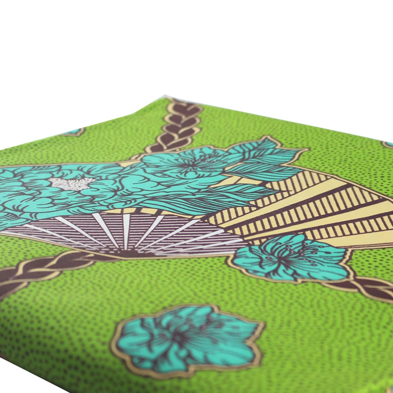 Модная африканвечерние Тия в Анкаре 6 ярдов/партия зеленая африканская ткань 100%