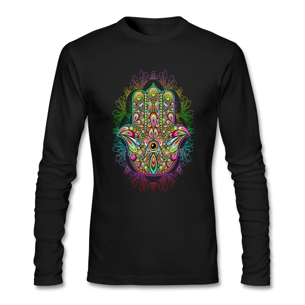Ручной амулет психоделический футболка с длинным рукавом на заказ мужские