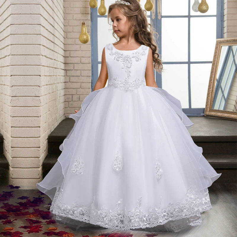 2022 летнее пышное платье принцессы с цветами элегантные Детские платья для