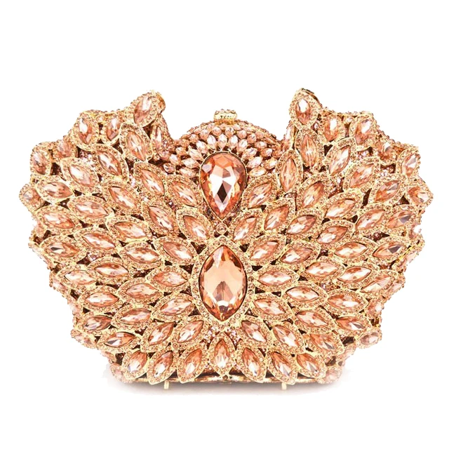 

New Fashion White Crystal Rhinestone Evening Bag Pearl Chain Handbag Luxury Diamond Gemstone Women’s Party Purses Mini Blue Bags