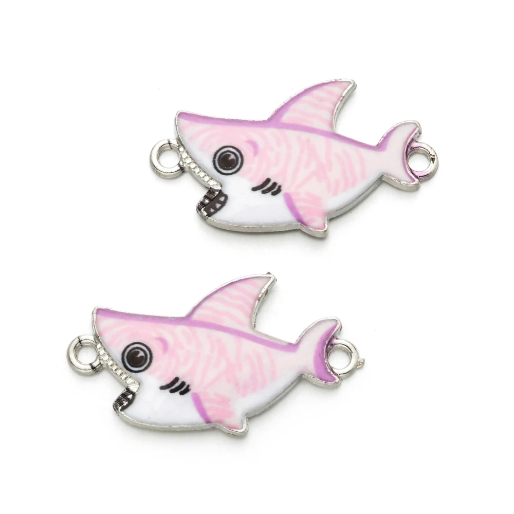 10 шт. смешанный мультипликационный Акулья эмаль очаровательный соединитель