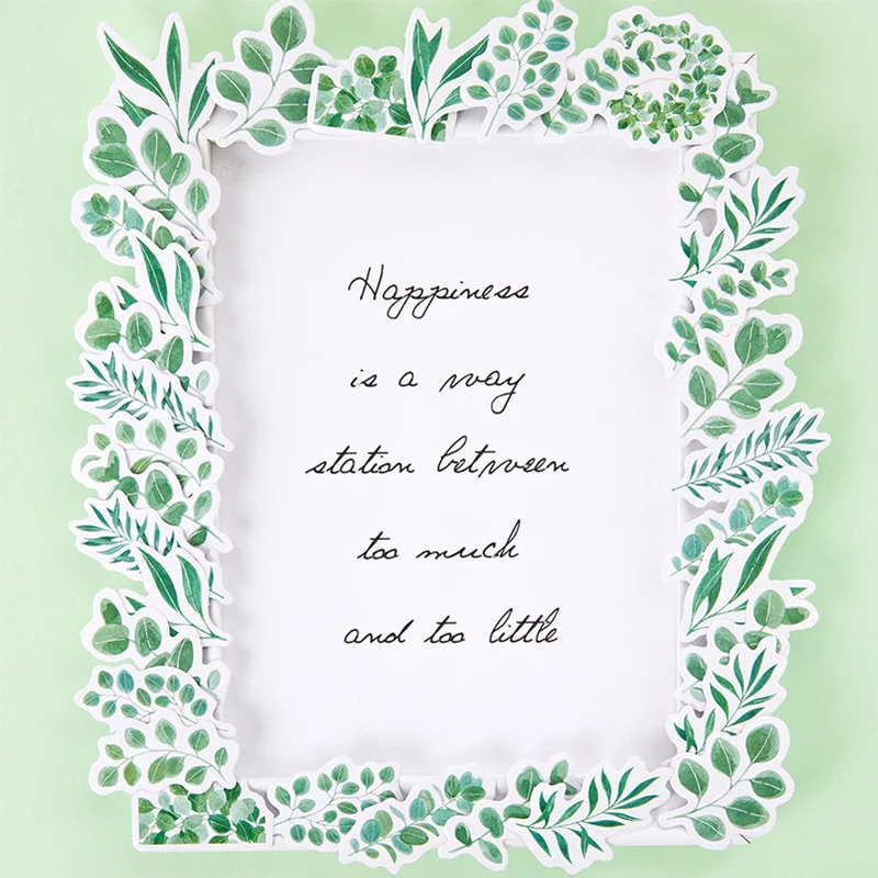 

45 Pcs/Lot Green Leaves Paper Sticker Decorative Diary Scrapbook Planner Stickers Kawaii Stationery School Supplies Papeleria
