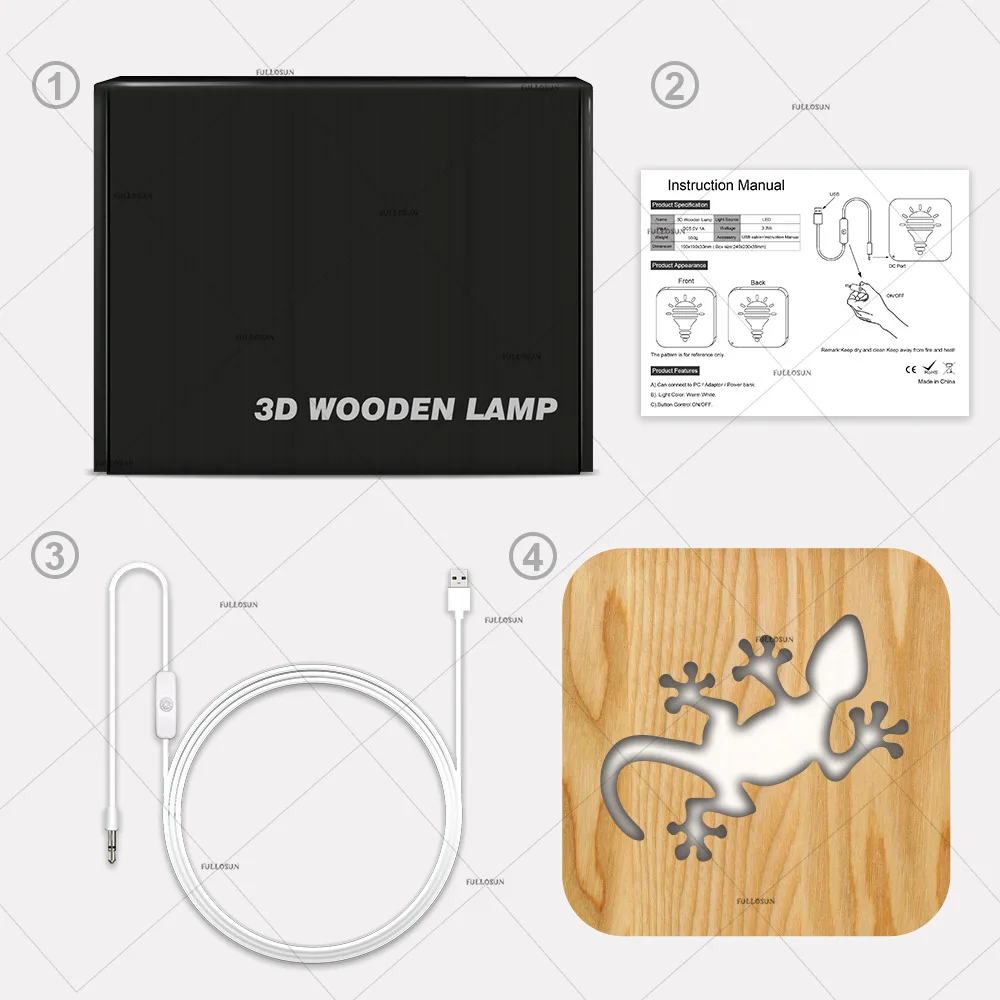 Настольная лампа для резьбы по дереву в виде ящерицы креативный маленький ночник