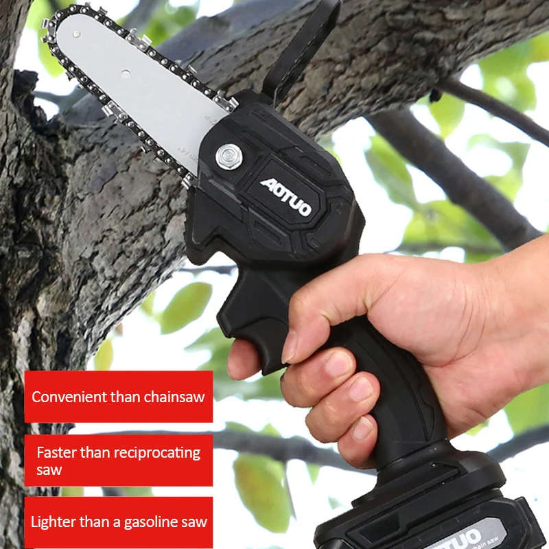 

24V Electric Mini Chain Saws Pruning ChainSaw Cordless Garden Tree Logging Trimming Saw For Wood Cutting With Lithium Battery