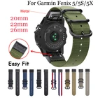Ремешок для часов Garmin Fenix 6X 6 6S Pro 5X 5 5S Plus 3 3HR, нейлоновый, 26, 20, 22 мм