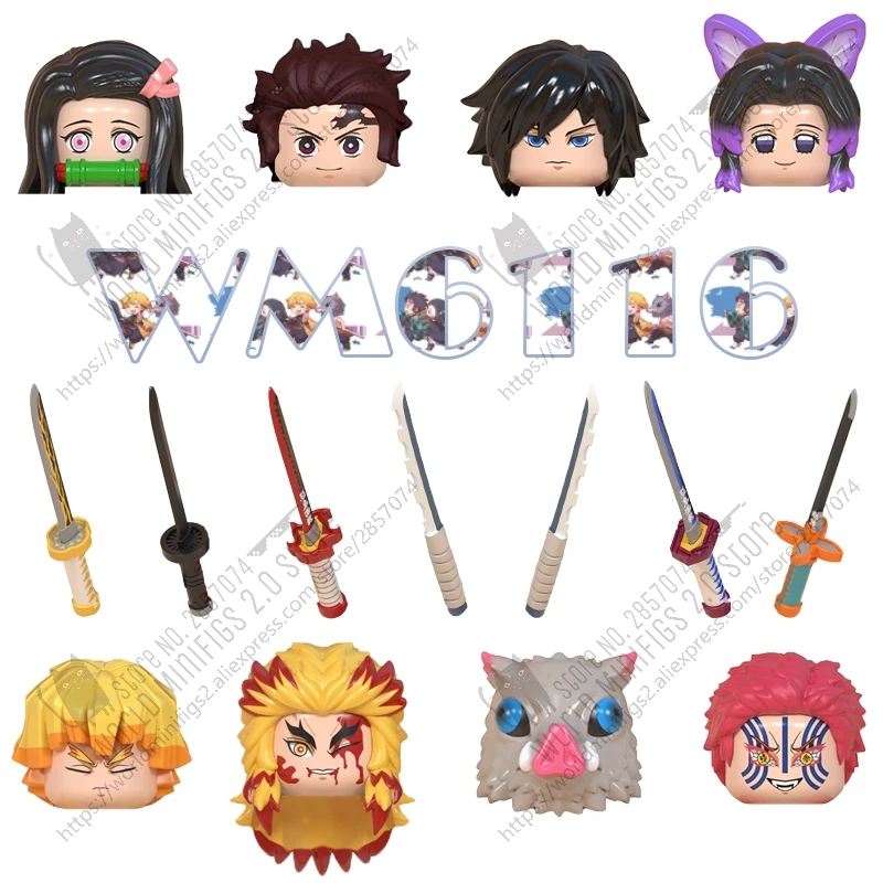 Конструктор из аниме Серия: рассекающий демонов Муген поезд WM6116 Tanjirou Nezuko Giyuu Kyoujurou