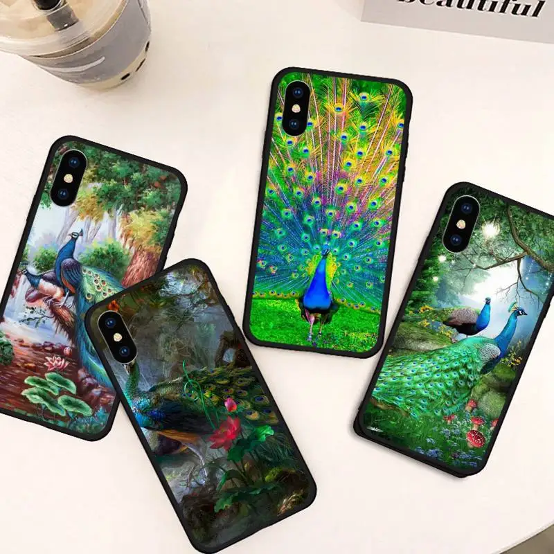 

Peacock feathers beautiful colored Phone Case For iphone 12 11 13 7 8 6 s plus x xs xr pro max mini