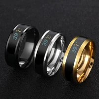 intelligent moon temperature ring stainless steel men women silver gold couple ring fashion personality jewelry