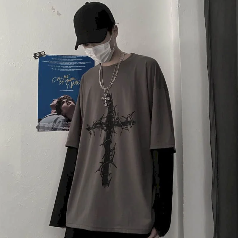 

T-shirt e for men women long-sleeved dark hip-hop loose large size autumn new trend top Simplicity