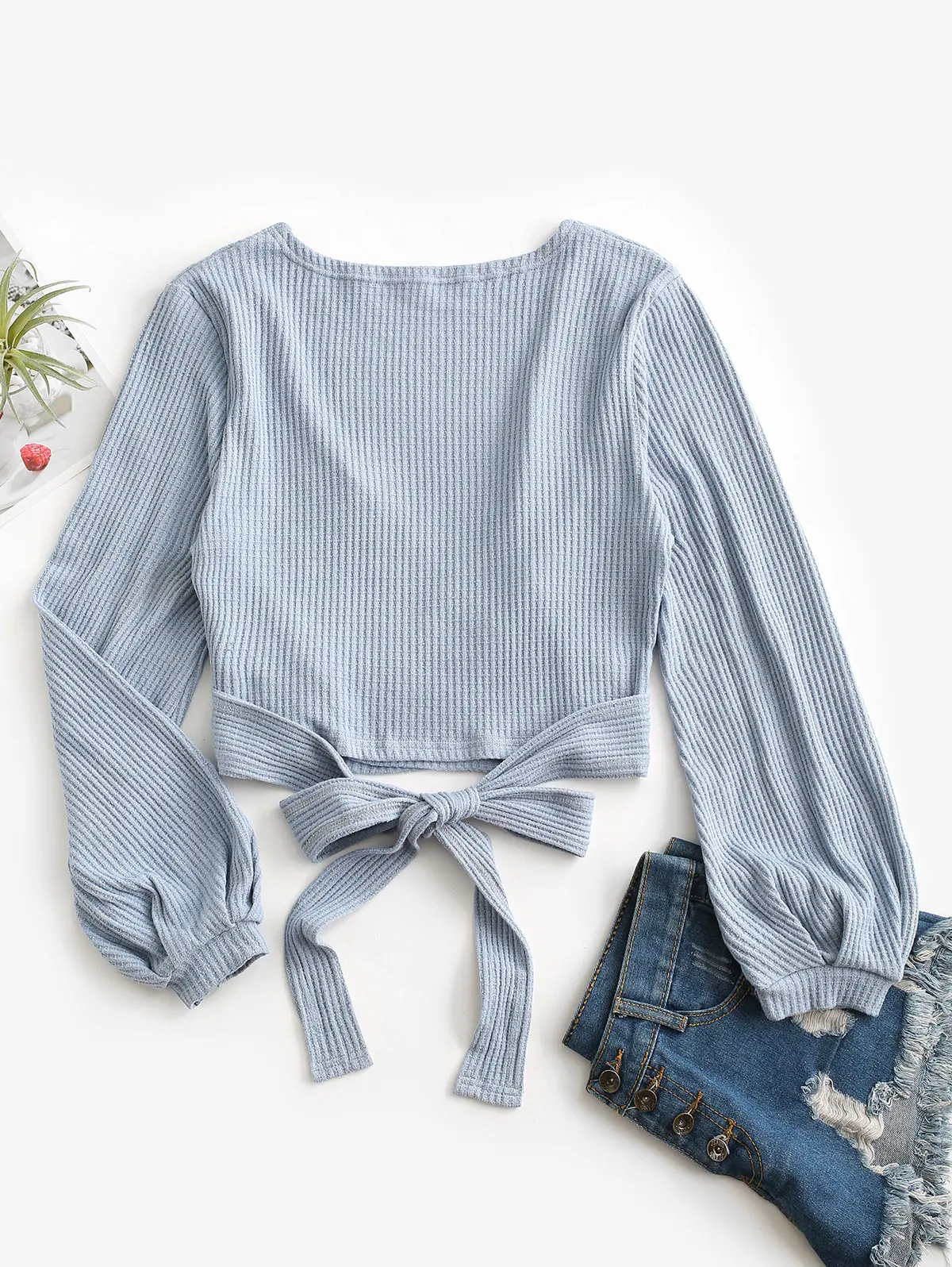 Женская трикотажная футболка из хлопка с длинным рукавом и V образным