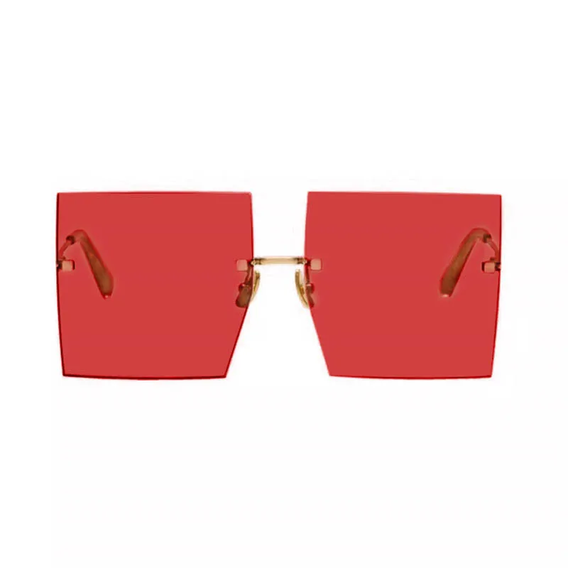 

Trendy Oversized Square Sunglasses Women Personlity Fashion Sexy Red Brown Tinted Color Lens UV400 Retro Ladies Sun Glasses