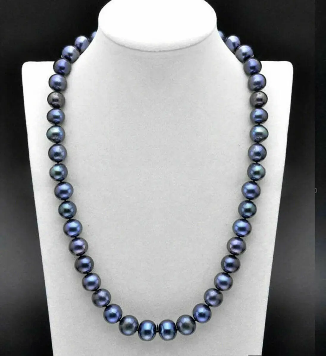 

8-9mm South Sea Freshwater Natural Genuine black Pearl Fashion Necklace 25''