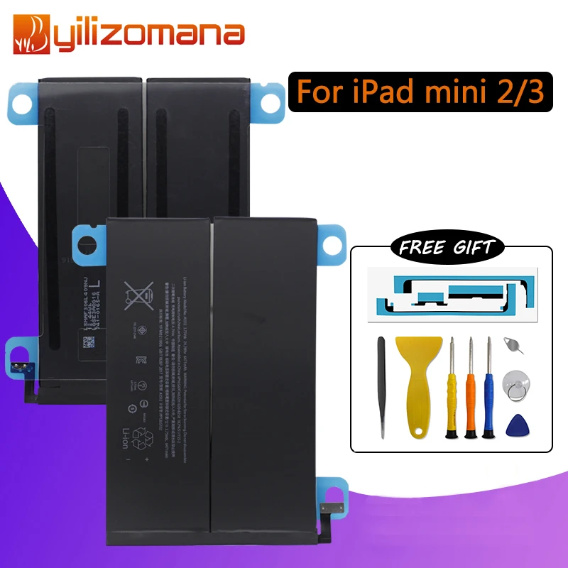 YILIZOMANA Оригинальный аккумулятор для планшета Apple iPad Mini 2 3 6471 мАч A1489 A1490 A1491 A1599
