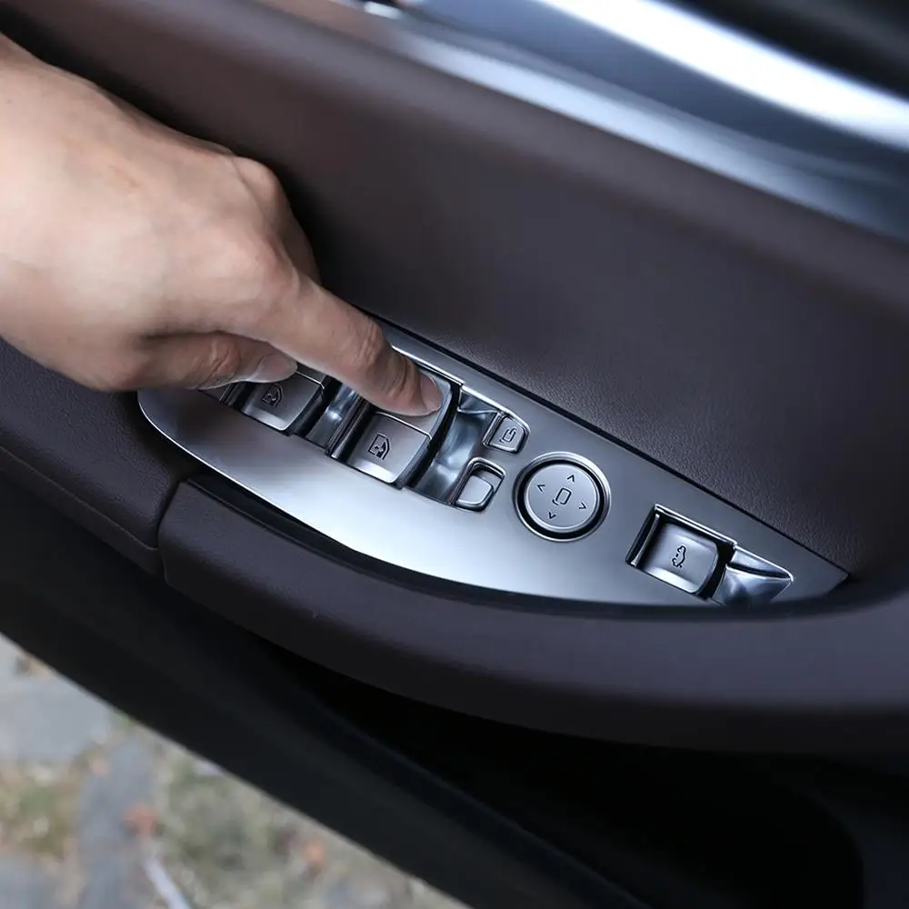 

Interior Mouldings 4pcs Chrome ABS Car Window Lift Switch Button Frame Cover Trim for BMW X3 G01 2018 Auto Accessories