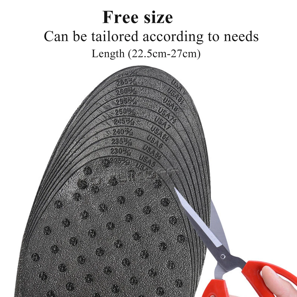 KOTLIKOFF Insole Cushion Insert Shoe Heel Foot Pads Height Lift Taller Adjustable Quality Unisex 3-9cm Height Increase Insole