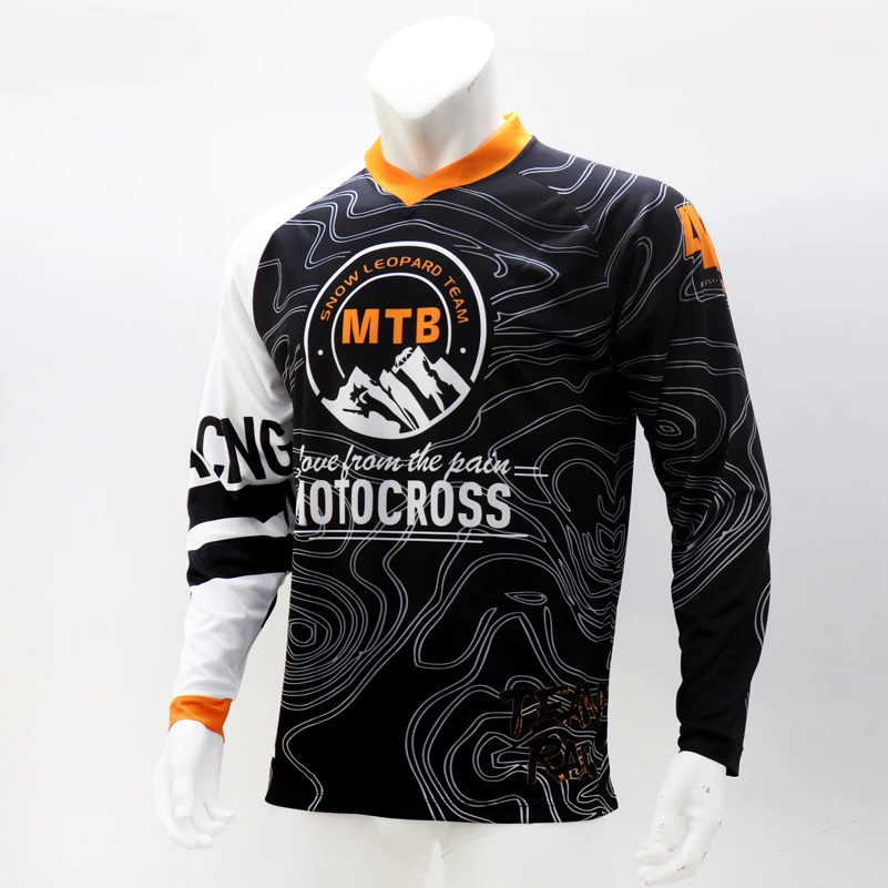 

MTB Moto Bike Gym Sports Quick Dry Breathable long Sleeve cross Retro T-shirt