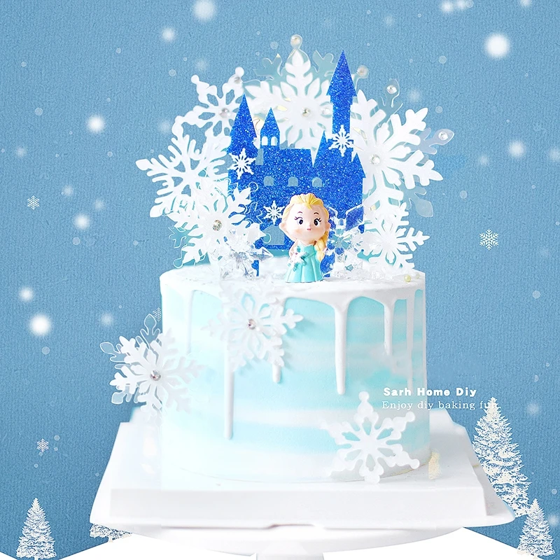 Ледяная Снежинка синий замок маленькая принцесса для девочек аксессуары детской