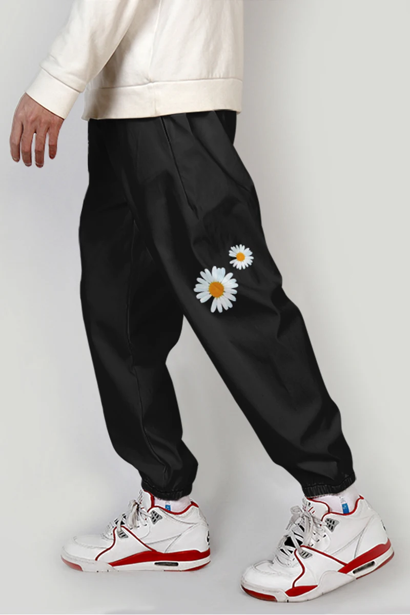 

G-Dragon Small Daisies Joggers Pants Custom Printed Multi-Pocket Men Streetwear Cargo Pants Boy Punk Elastic Trousers