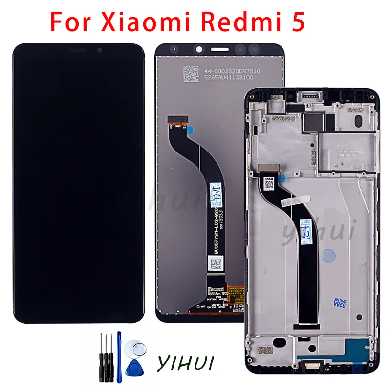 100% Оригинальный ЖК экран Xiaomi Redmi 5 с рамкой сенсорный дигитайзер дисплей для