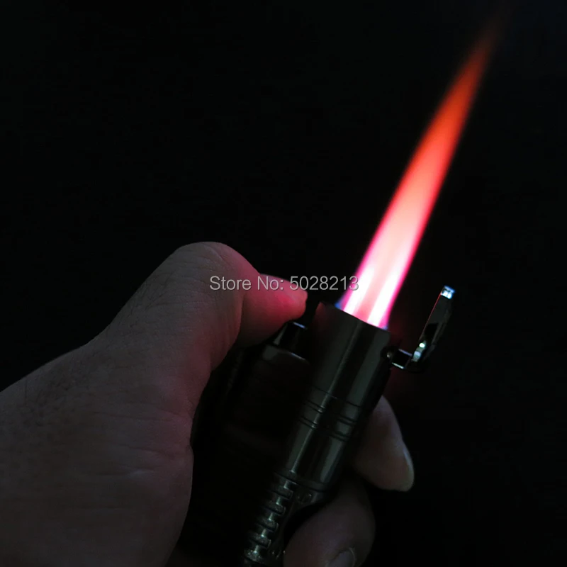 Ветрозащитная регулируемая газовая зажигалка COHIBA с окошком 4 струи пламени