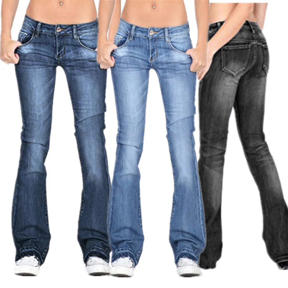 Женские джинсы, узкие эластичные расклешенные брюки с бахромой, женские брюки, брюки, однотонные джинсы, женские джинсы