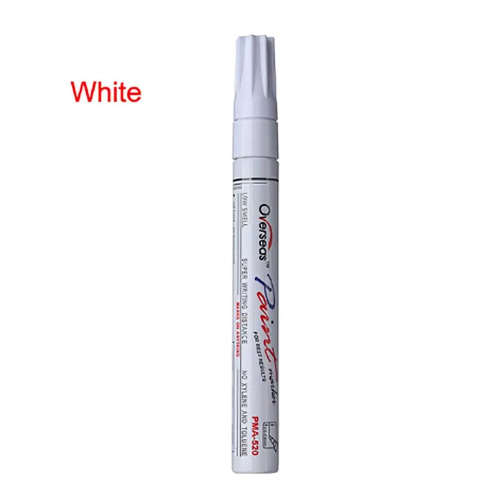 White Pma-520, автомобильная краска, ручка для ремонта царапин, маркер для окрашивания шин, коррекция цвета, ручка для автомобиля, маркер, ручка для ремонта царапин - Color: White