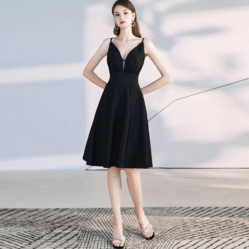 

Сексуальные коктейльные платья с V-образным вырезом, на бретельках, вечерние платья без рукавов, платье с открытой спиной Coctel 2020