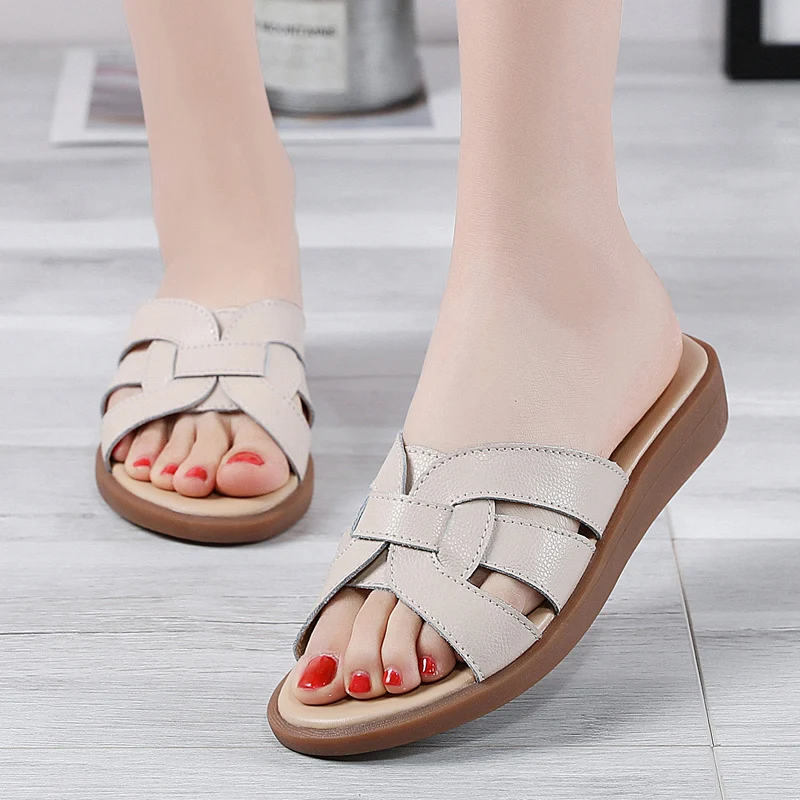 Шлепанцы Женские летние шлепанцы с открытым носком Повседневная обувь на