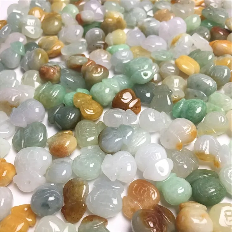 Money pocket Natural Grade A jade Type ICY Jade Burma jadeite Lucky pendant Bead Girl Jewelry Yellow Baby KID Emerald earrings | Украшения