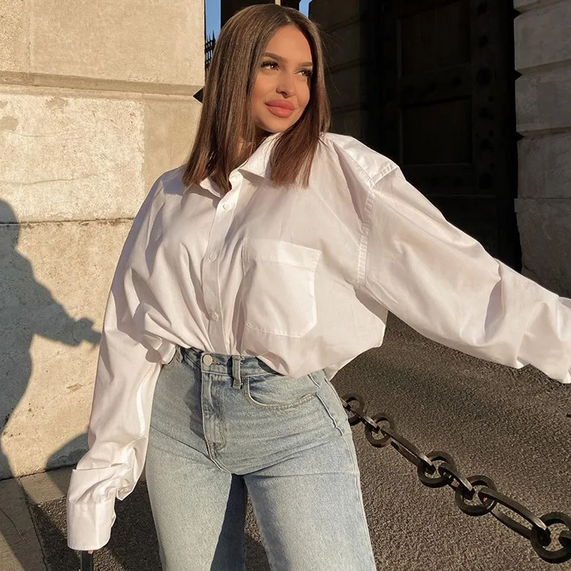 

YICIYA 2020 Streetwear Size White Shirt Women Tops And Blouses Casual Loose Women Shirts Blouses Long Sleeve Ladies Blouse Shirt