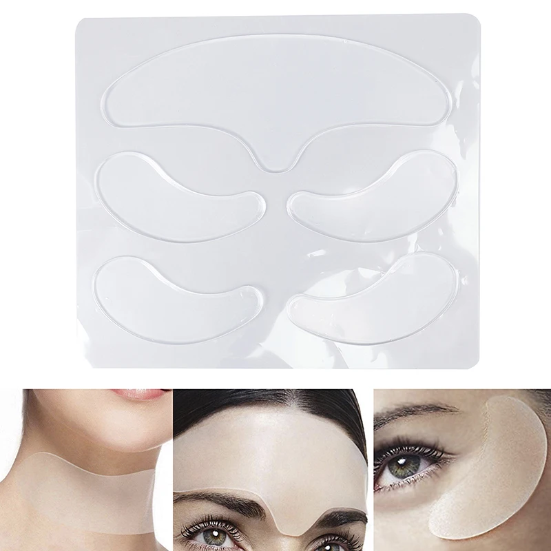 

5pcs Reusable Silicone Anti-wrinkle Face Forehead Sticker Cheek Chin Sticker Medical Grade Silicone Prevent Wrinkles Lines Patch