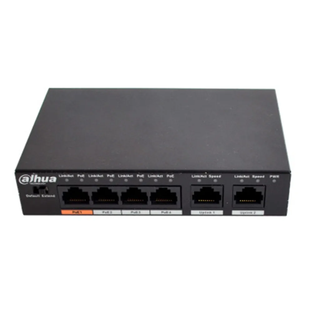 Коммутатор Dahua 4ch PoE коммутатор Ethernet на расстоянии 250 м с поддержкой и протокол Hi
