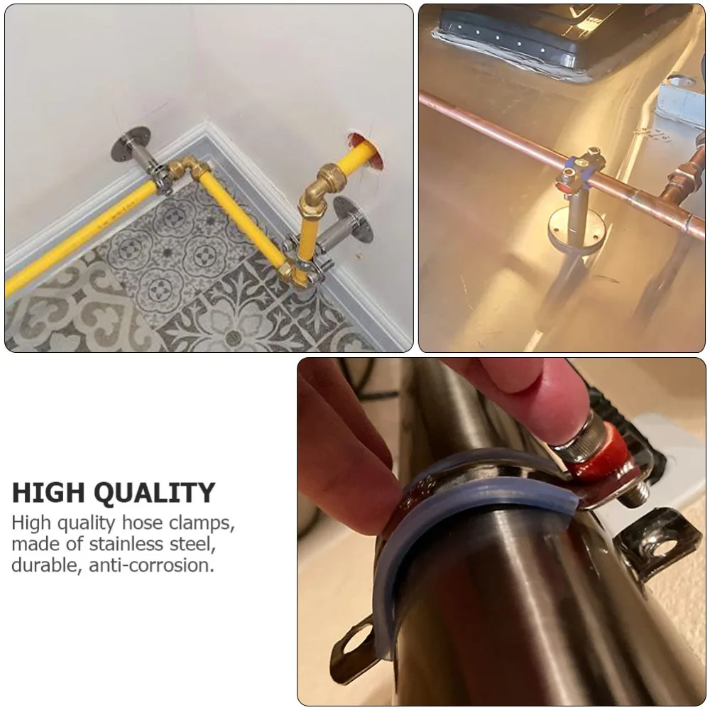 

1pc Stainless Steel Adjustable Pipe Clip Hose Pipe Bracket Clip Water Tube Clip