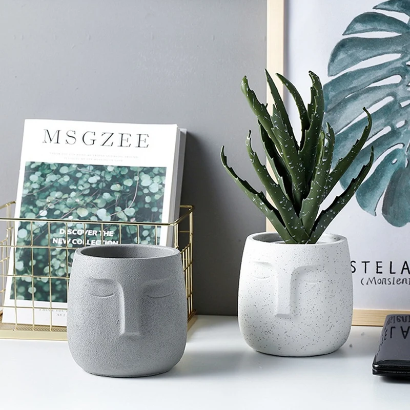 

Human Face Ceramic Flowerpot Nordic Plant Pot Green Bonsai Interior Decoration Home Indoor Outdoor Decor