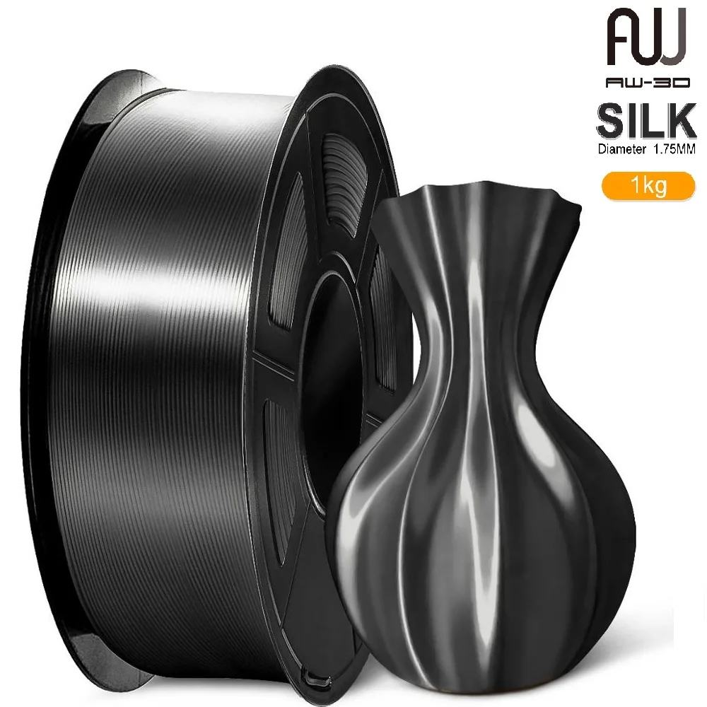 

AW 3D SILK 3D Printer Filament 1.75mm Suitable For All Types Of FDM3D Printers 1KG/roll 330M Tolerance +/-0.02MM With Spool