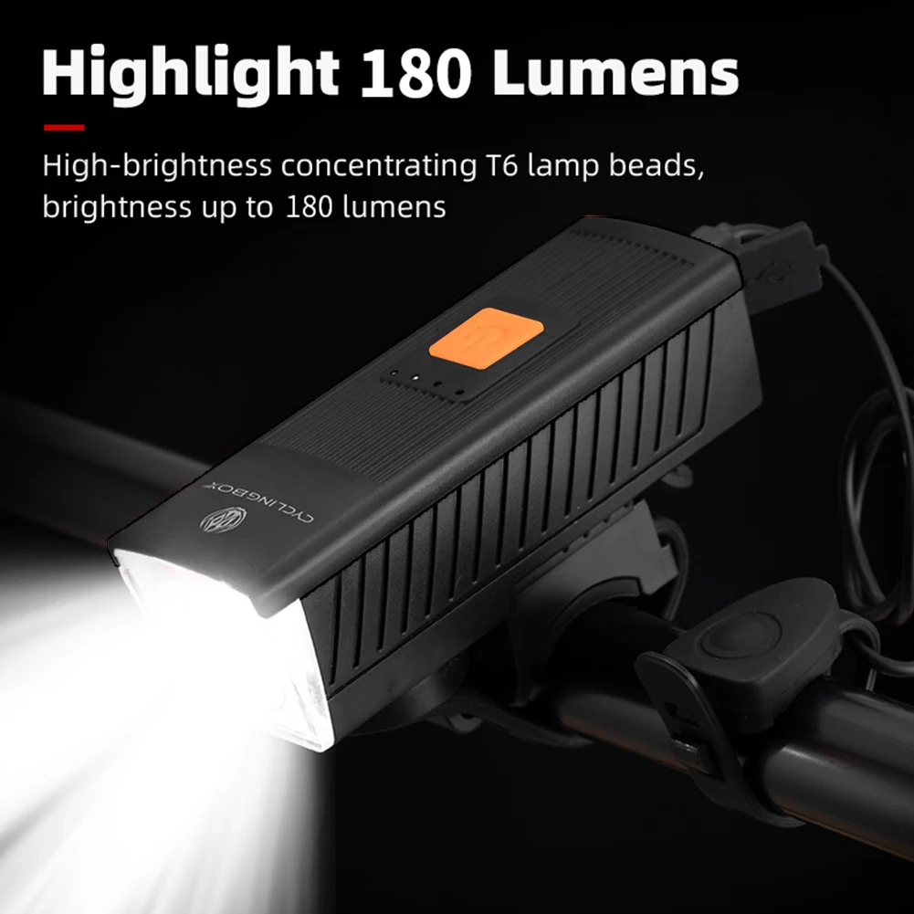 

Bicycle Light USB Rechargeable Bicycle Front Lights Waterproof Bike Light Horn Power Display Safety Riding Cycling Accessories