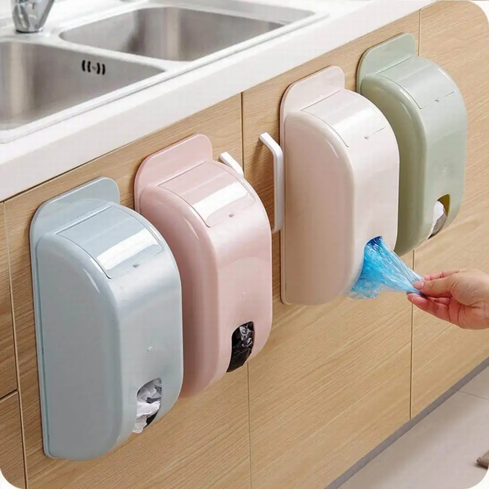 

Self Adhesive Organizer Garbage Bag Storage Box Pull Rack Paper Towel Recycling Multifunction Wall Mounted Holder Dispenser