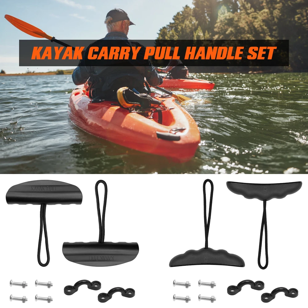 

2pcs Kayak Carry Pull Handle with Cord Pad Eyes Screws Kayak Carry Handle For Kayak Marine Canoe Boat Water Sports Accessories