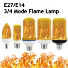 E27 светодиодсветодиодный лампа с эффектом пламени E14 B22 Лампа-кукуруза Мерцающая светодиодсветильник лампа с динамическим эффектом пламени для освещения дома 3 Вт 5 Вт 9 Вт