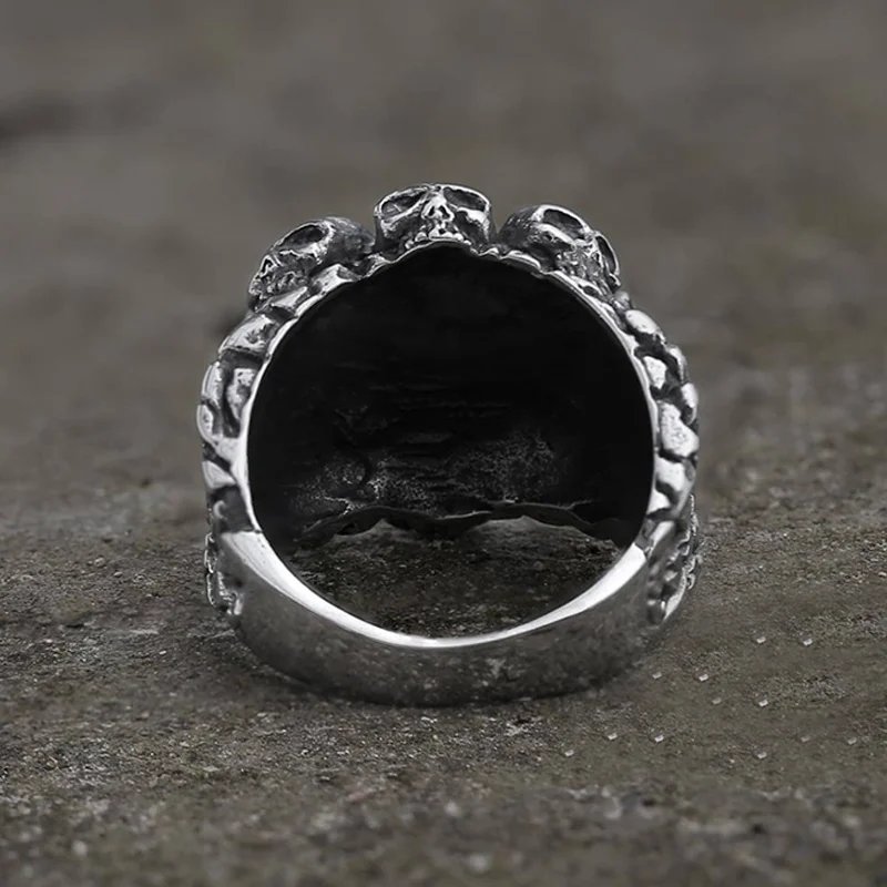 

Devil's Eye Skull Retro Punk Rock Hip Hop Trend Men's Ring Boy Birthday Holiday Gift Party Jewelry Wholesale